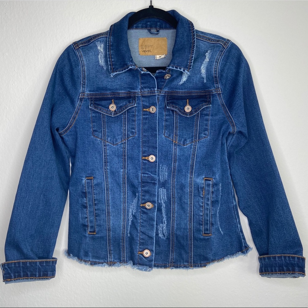 Vevel Women’s Cut Off Jean Jacket